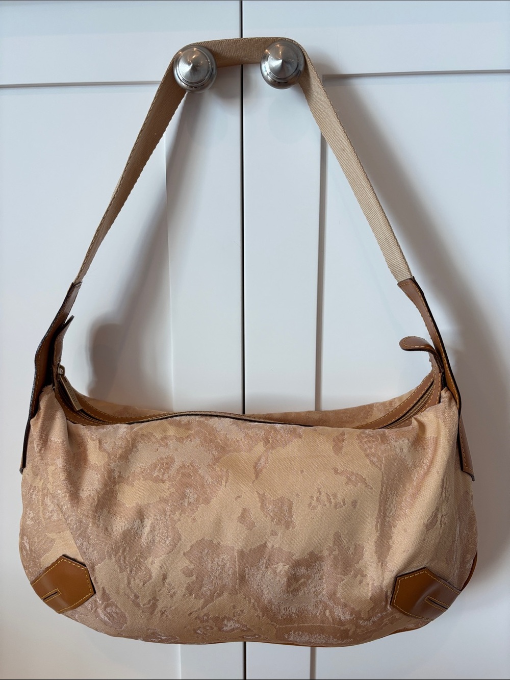 Alviero Martini 1ª Classe Geo Map Print Canvas Shoulder Bag